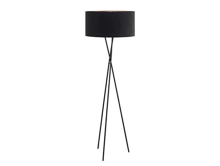 Lampadaire Fondachelli Ø 51cm Noir/Noir Tissu mélangé E27