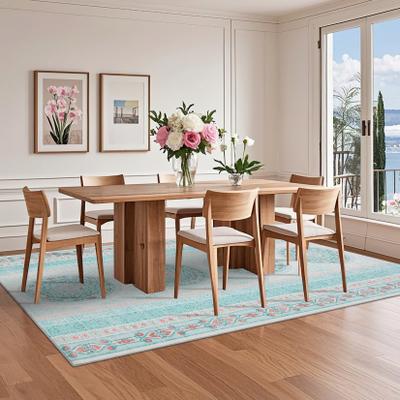 Garvee Washable Botanical Medallion Foldable Area Rug