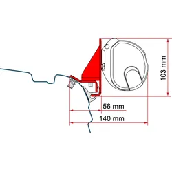 Fiamma Markisenadapter F35 Pro Combi Schiene Volkswagen T5 / T6
