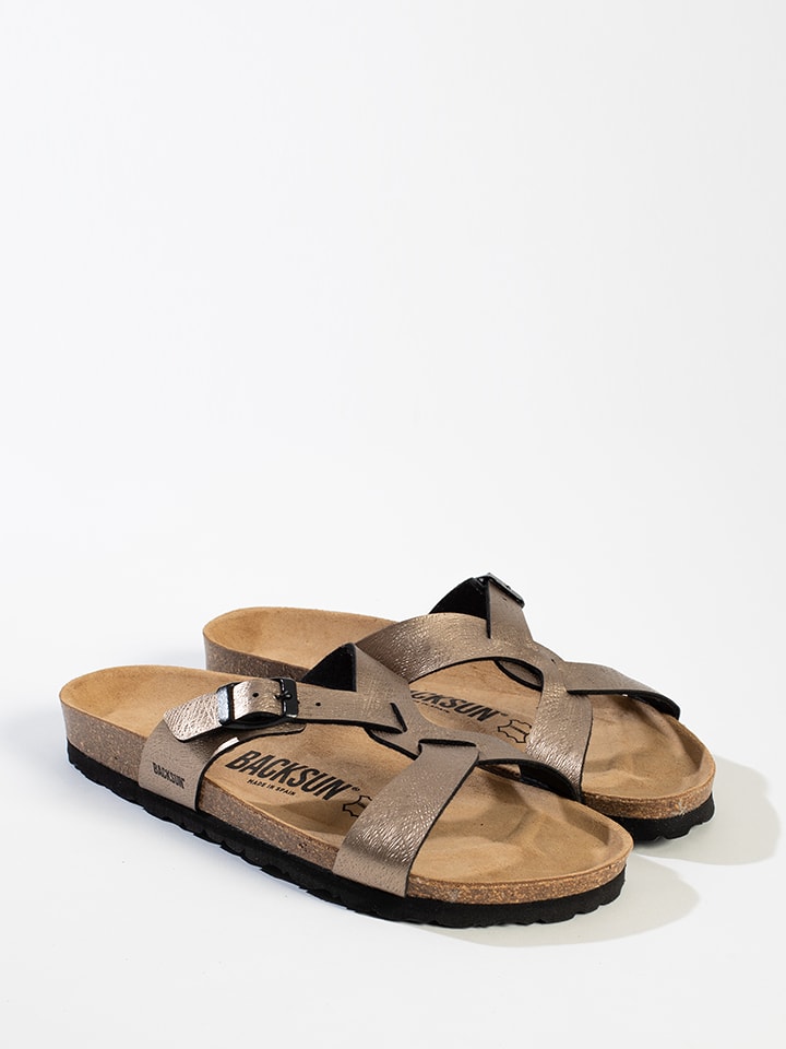 BACKSUN Pantoletten "Abramo" in Bronze - 38