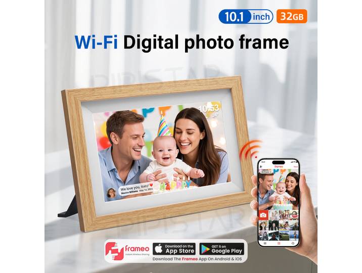 Frameo 10.1 pouces cadre Photo numérique intelligent 32/64GB stockage en nuage WiFi cadre Photo numérique IPS écran tactile rotation automatique