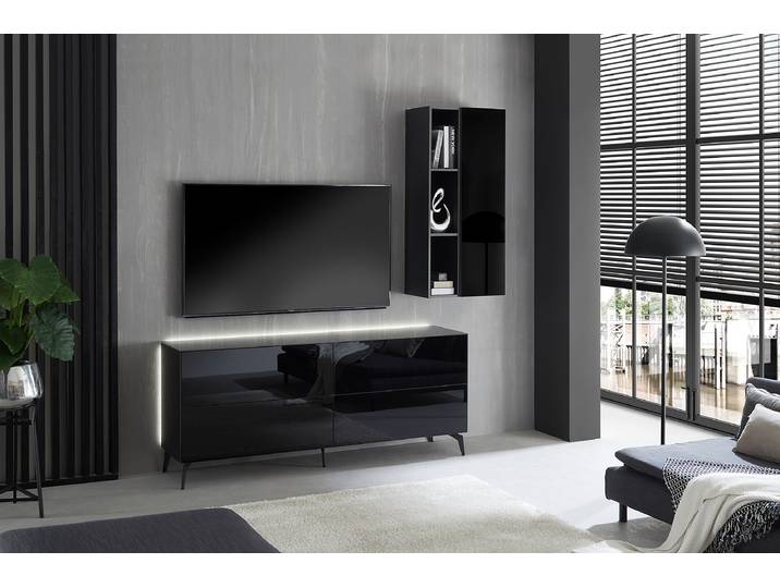 Armoire suspendue 32 x 118 x 33cm Noir/Noir