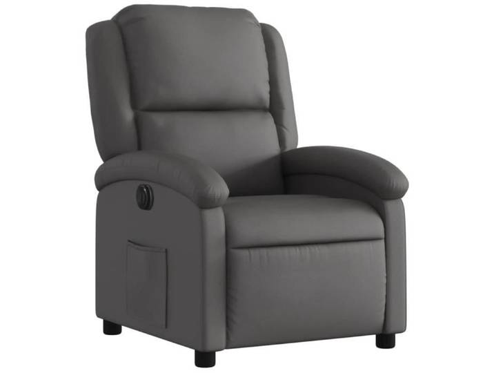 Fauteuil inclinable électrique - MOTHINESSTO - DS806 - Cuir véritable - Gris - Confort optimal