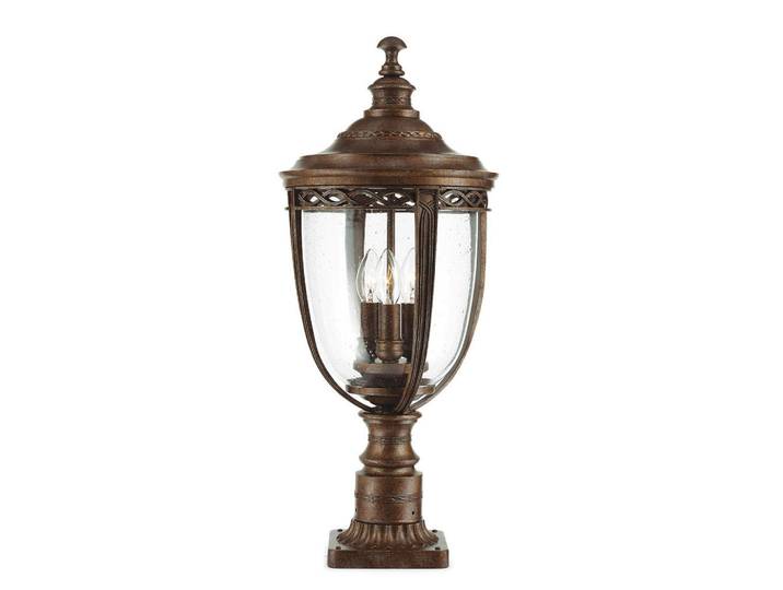 Elstead Lighting Sockelleuchte, Bronzefarben, Metall, Glas, 63.8 cm, RoHS, Lampen & Leuchten, Aussenbeleuchtung, Aussenleuchten