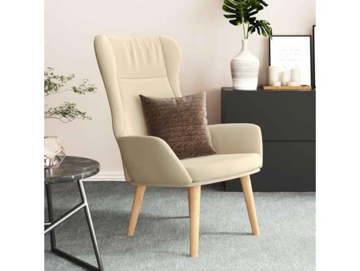 Relaxsessel Creme Stoff mit Metallrahmen und Gummibaumholz Atmungsaktiver Stoff,strapazierfähig,stabiler Metallrahmen,Beine aus Gummibaumholz,Wohnzimmer