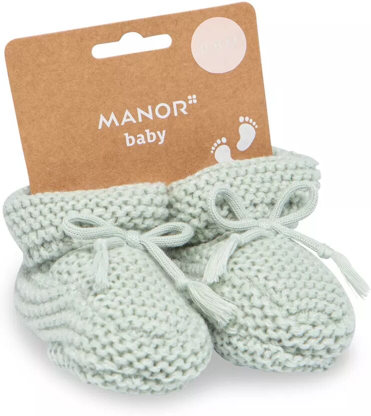 Manor Baby - Hausschuhe, Strickfinkli, 6-12 MONATE, Mint