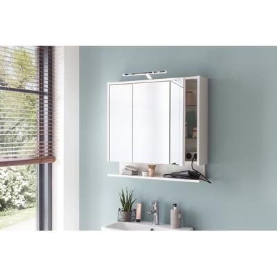 Spiegelschrank WELLTIME "List, Spiegelschrank, Made in Germany, B: 74,5 cm", weiß (weiß glanz), B:74,5cm H:71,4cm T:16cm, Schränke, Spiegelschrank, Solide Verarbeitung - Dieses Produkt ist in Deutschland gefertigt