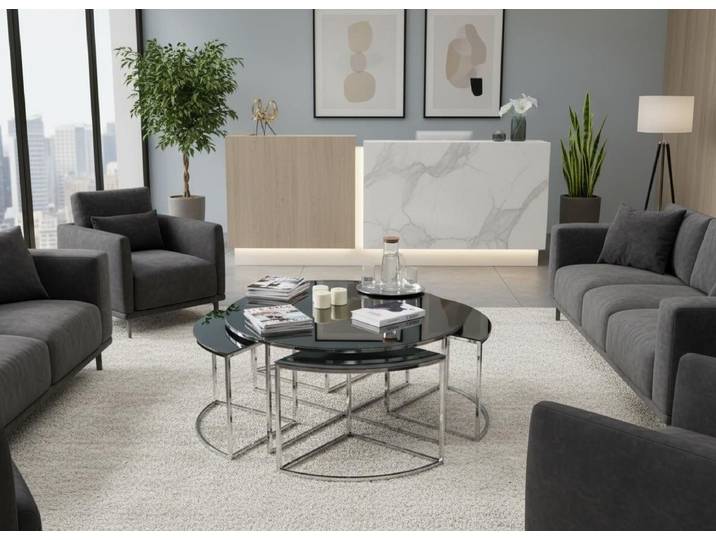 Xlmoebel Couchtisch Eleganter grauer Couchtisch im modernen Minimalismus-Stil (1-St), Made in Europa