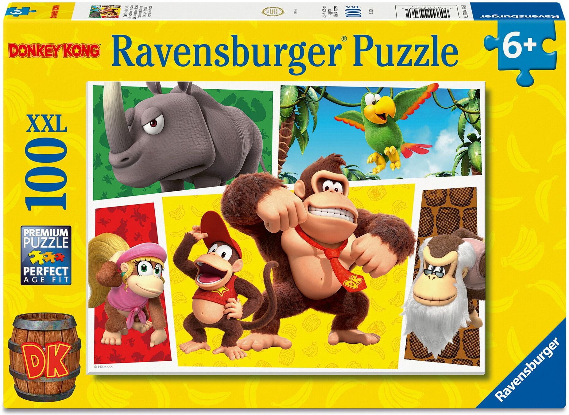 Ravensburger Donkey Kong 100-Piece XXL Jigsaw Puzzle for Children, 49 x 36 cm