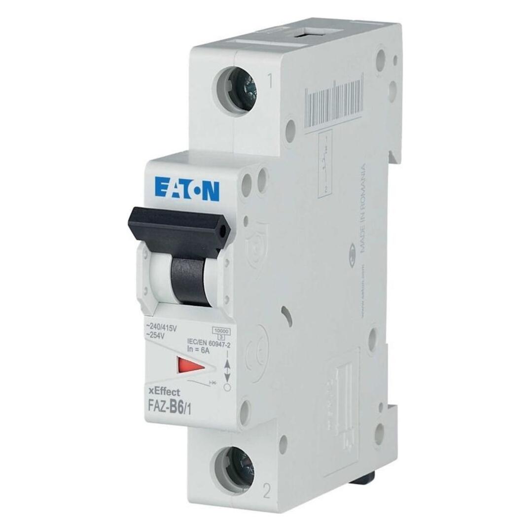 Eaton MCB, 6A, B-type, 1Pole, 15kA (FAZ-B6/1)
