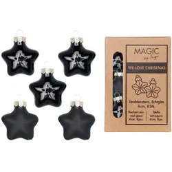 8 Glassterne 4cm Christbaumschmuck Weihnachtskugeln Weihnachtsbaumschmuck