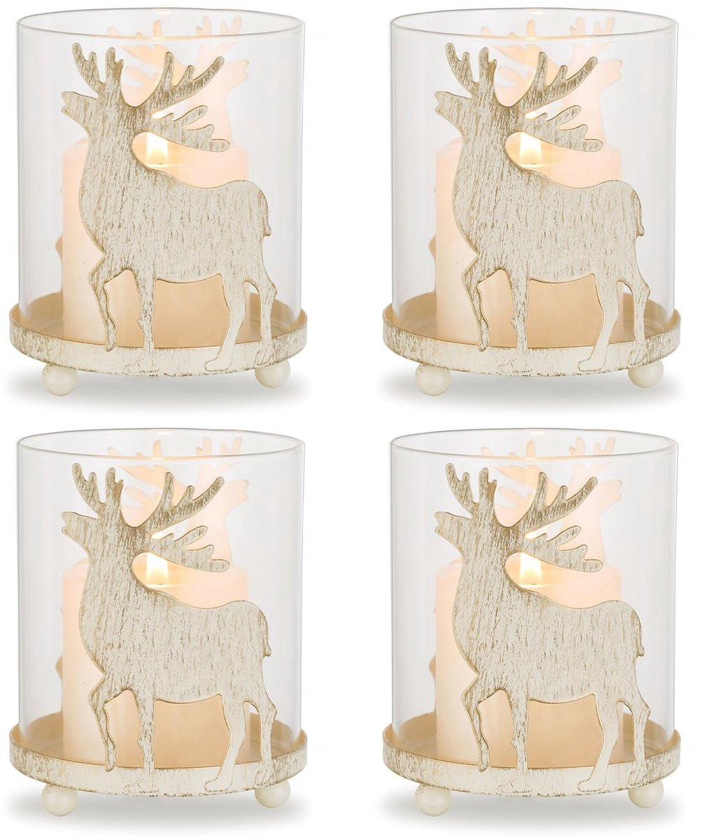 Set van 2 decoratieve kerstkaarsenhouders