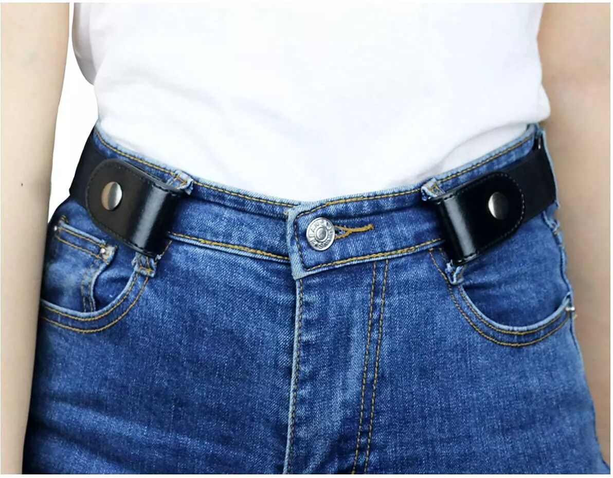 INF Ceinture élastique sans boucle (taille unique) Noir 1 pack