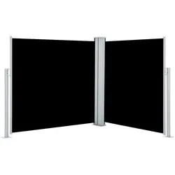 vidaXL Ausziehbare Seitenmarkise Schwarz 120 x 600 cm
