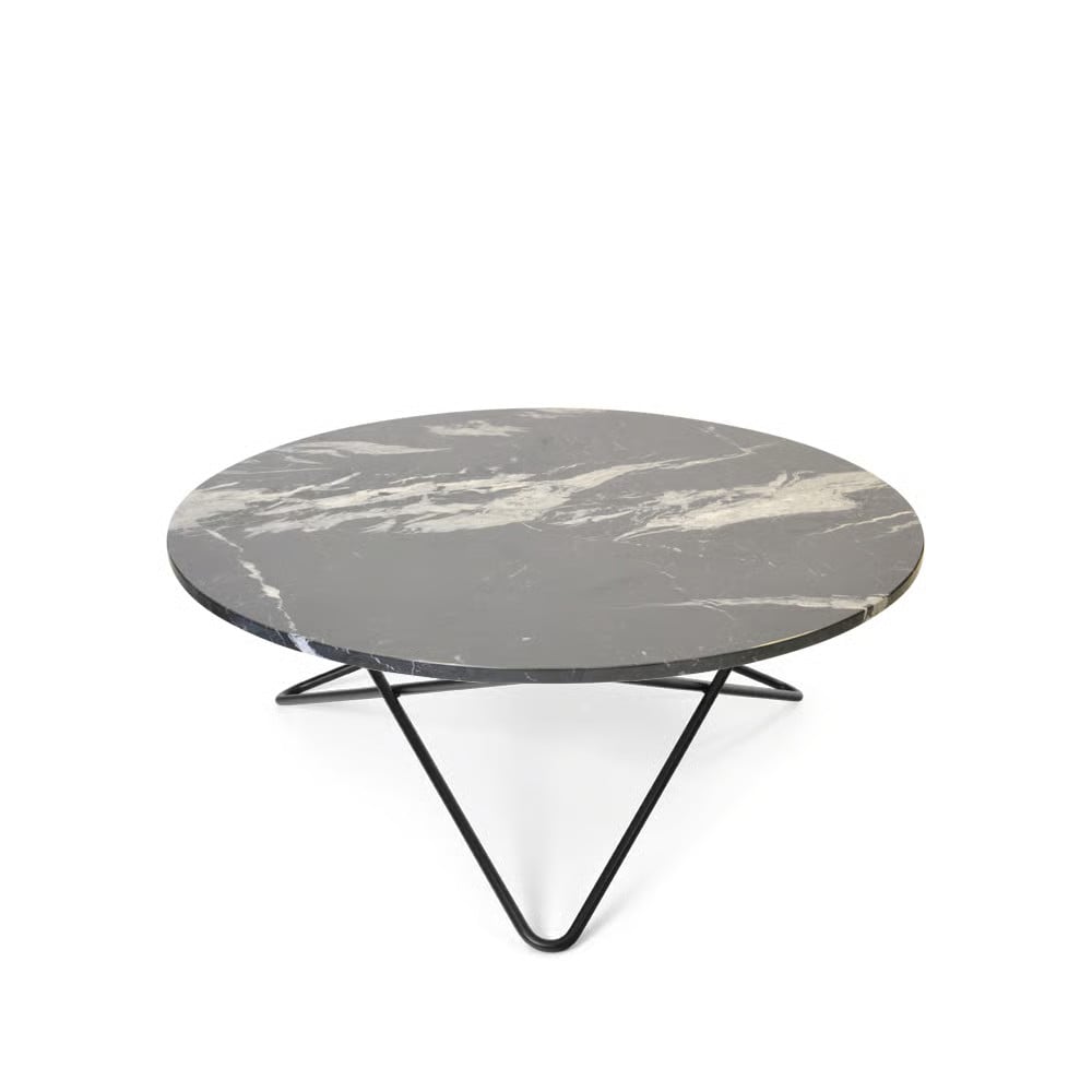 OX Denmarq O Table salontafel zwart marmer met zwartgelakt onderstel