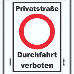 HB-Druck Privatstraße Durchfahrt verboten Aufkleber A8 (52x74mm)