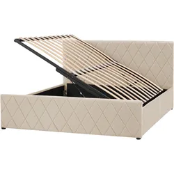 BETT mit Stauraum 160x200 cm Beige Rochefort