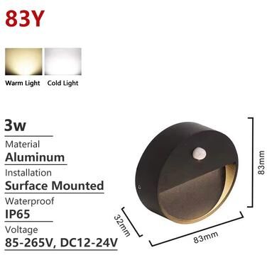 Inspired Finds SANDIY Outdoor Motion Sensor Wall Light Waterproof LED Stair & Garden Sconce (110220V) sensor Light 83y 85 265v Cold Light