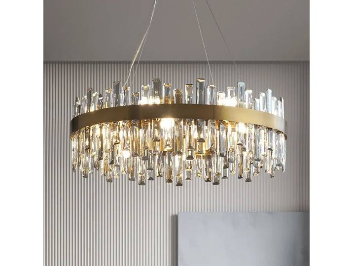 Anneau de cristal de luxe moderne suspension pour salon chambre cuisine pendentif LED plafonnier lustre décor à la maison Lampara