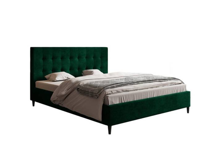 Sepro Meble Bett Gesteppt Kronos 19 Samt Flaschengrün 120x200 cm, Schwarz, Grün, 120x200 cm, Schlafzimmer, Betten, Polsterbetten