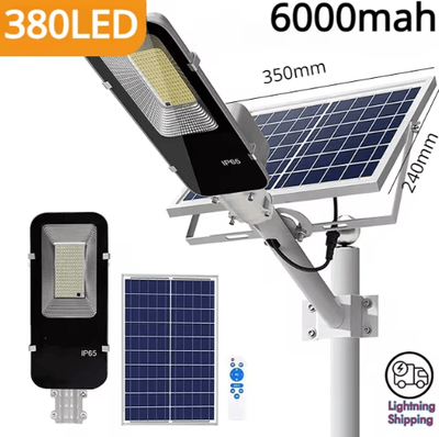 Uplift Curations 200W Powerful Solar Street Light Outdoor 6000mAh Waterproof Dusk To Dawn Garden Garage Lamp 380led 6000mah