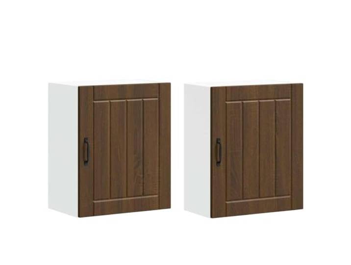 IBUQDDV Küchen-Hängeschränke 2 STK. Braun Eichen-Optik Holzwerkstoff Wandmontage, Schüsseln, Teller, Töpfe, Schlafzimmer, Wohnzimmer, Flure, feuchtes Tuch, Wandbefestigung inklusive