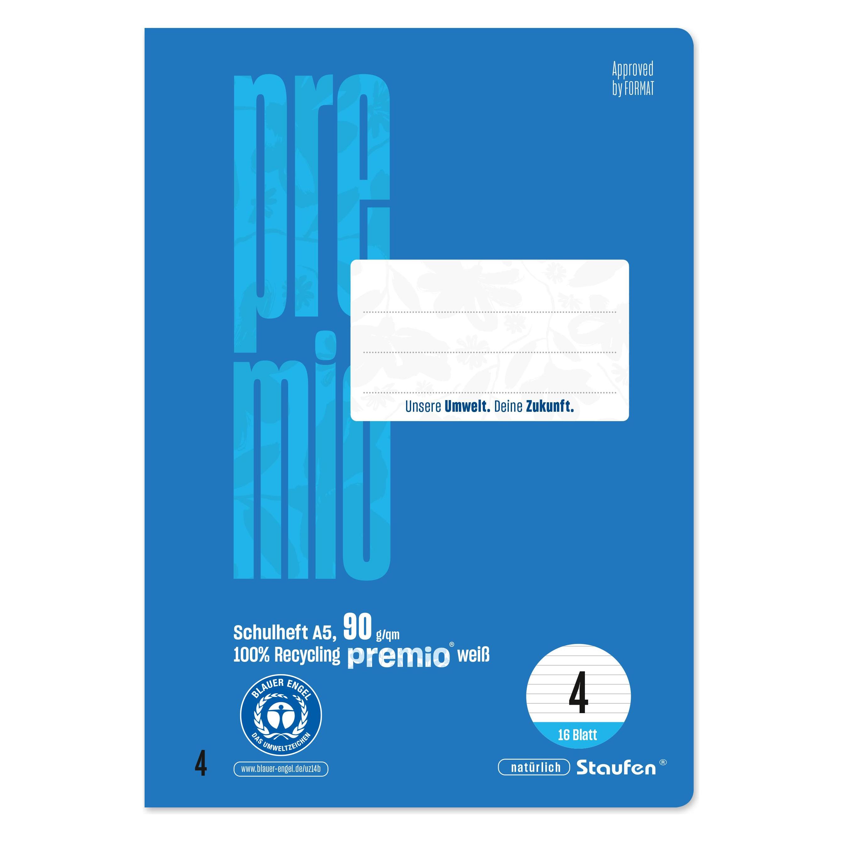 Staufen Heft LIN4 A5 16 Blatt 10mm liniert (A5, Liniert, Weicher Einband) (040780004)