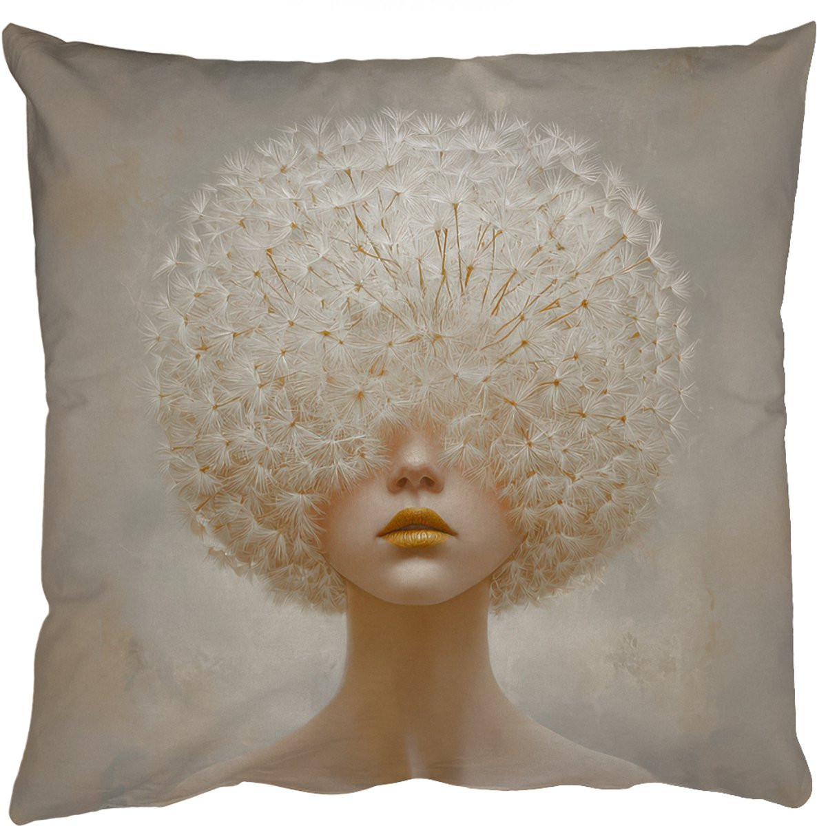 PillowMonkey Sierkussen Paardenbloemzaadjes Beige 60x60 cm