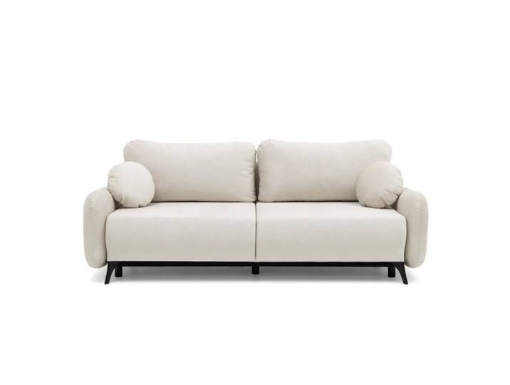 Muffo Sofa CARMEN, Große Liegefläche 145x190, Runde Zierkissen, Lose Rückenkissen, hohe Metallbeine