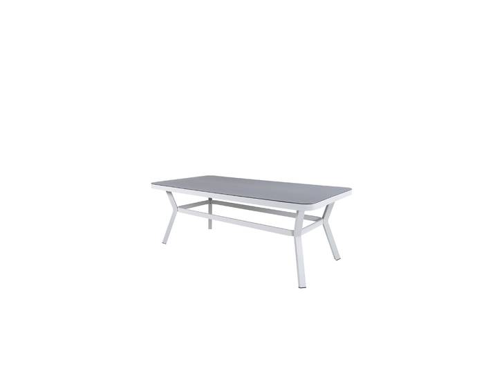 Venture Home Virya Gartentisch 200x100 cm Weiß, 74 cm hoch, Aluminium-Glasplatte, robust