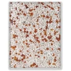 Terralith Farbmuster Glassteinteppich -Vetro Ambra / Bianco-, Körnung: fein (1-4 mm)