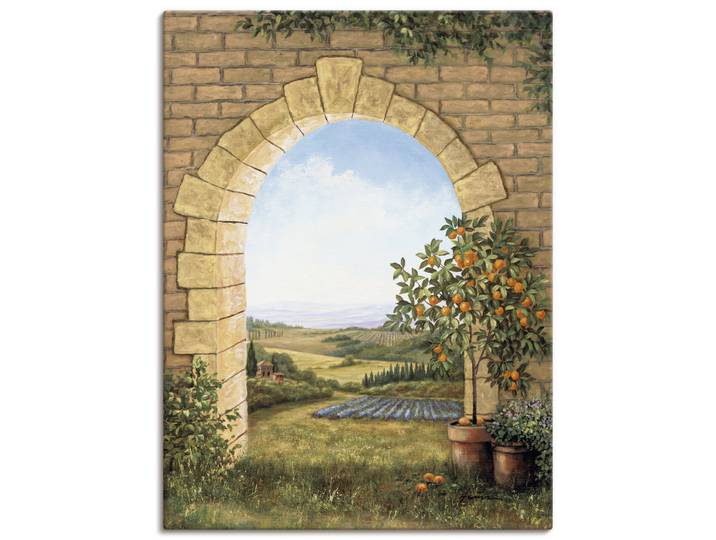 Wandbild ARTLAND Orangenbaum vor dem Torbogen , braun (farbe bild(er): braun), B:45cm H:60cm, Bilder, Wandbild, als Alubild, Leinwandbild, Poster in verschied. Grössen