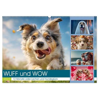 WUFF und WOW (Wandkalender 2027 DIN A2 quer), CALVENDO Monatskalender