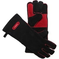 Leder-Grillhandschuhe schwarz/rot