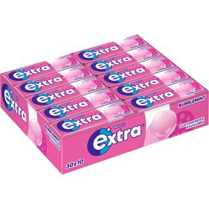 Extra Kaugummis Bubblemint, zuckerfrei, im Thekendisplay, 30x 10 Dragees