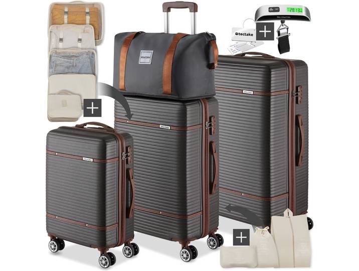 Ensemble de valises MADISON 13 pièces avec serrure TSA - gris anthracite