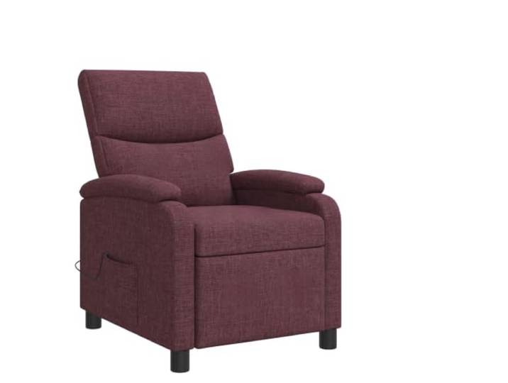 Massagestuhl Lila Stoff verstellbar 115-160 Stufen für Wohnzimmer Metallrahmen, Ingenieurholz, Schaumstoff und Faser, verstellbare Rückenlehne, moderner Stil, einfache Wartung