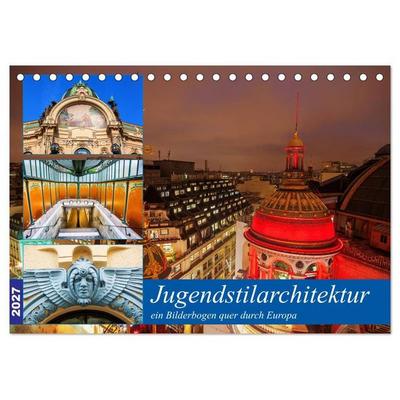 Jugendstilarchitektur - ein Bilderbogen quer durch Europa (Tischkalender 2027 DIN A5 quer), CALVENDO Monatskalender