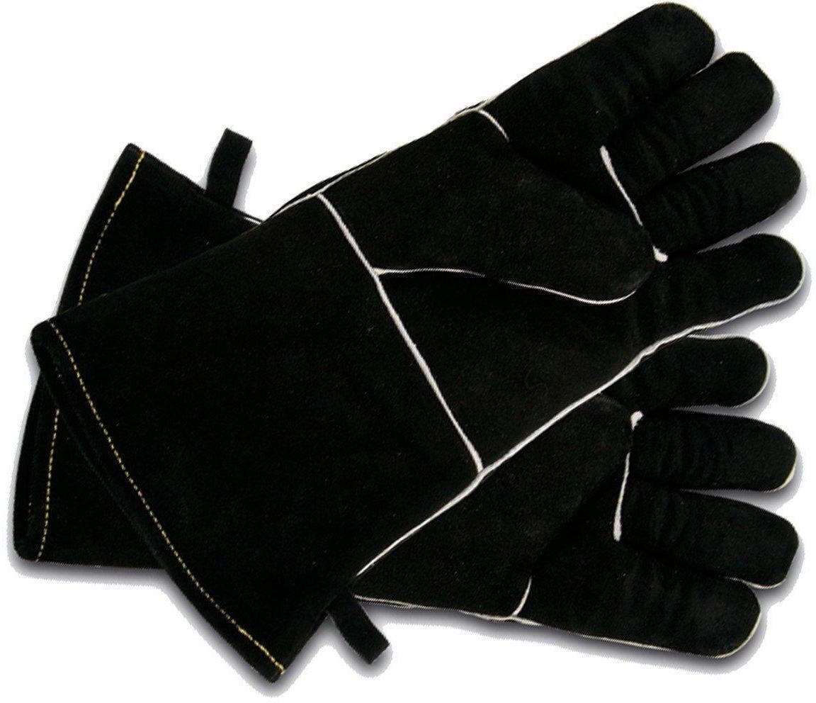 Grillhandschuhe OUTDOORCHEF "Set", schwarz, Leder, Topflappen, Grillhandschuhe schwarz Einheitsgröße