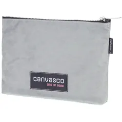 CANVASCO Mäppchen aus recyceltem Segeltuch in grau/schwarz - Federtasche wasserabweisend und robust - Kosmetiktasche