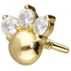 14 Karat Gold Schraubaufsatz mit Außengewinde 3 MOISSANITE + KUGEL