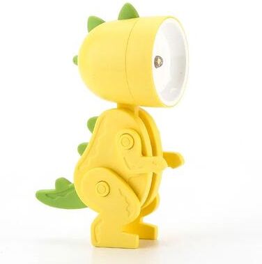 Inspire Select Mini Cartoon Folding LED Desk Lamp Adjustable Dimmable Battery Powered Night Light yellow