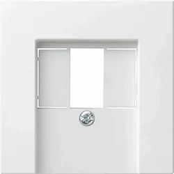 Gira System 55 Zentralplatte, USB/TAE, 1f, reinweiß, Befestigung mit Schraube, ohne Beschriftungsfeld, 27603