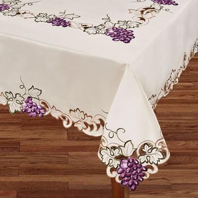 Touch of Class Cabernet Oblong Tablecloth Light Cream, 70 x 84, Light Cream