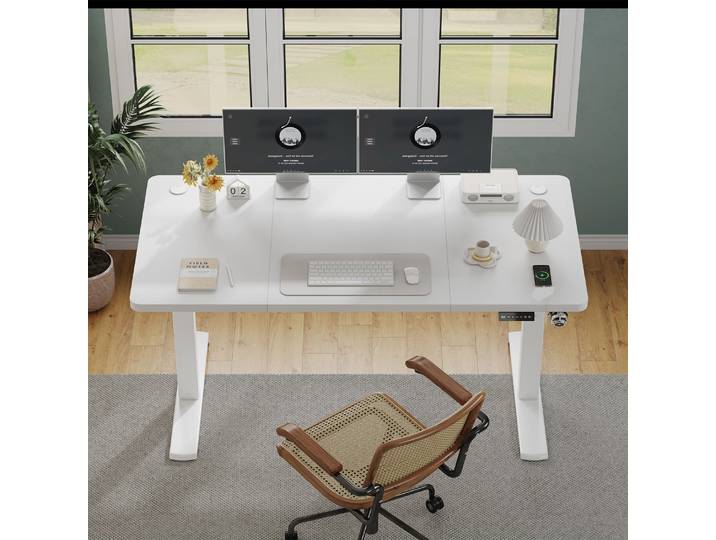 Bureau Électrique Réglable en Hauteur Devoko avec Chargeur USB, Bureau Ergonomique Ajustable pour Travailler Debout