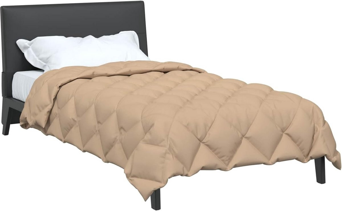 Extra warm winter dekbed taupe van microvezel voor volwassenen 200 x 140 cm