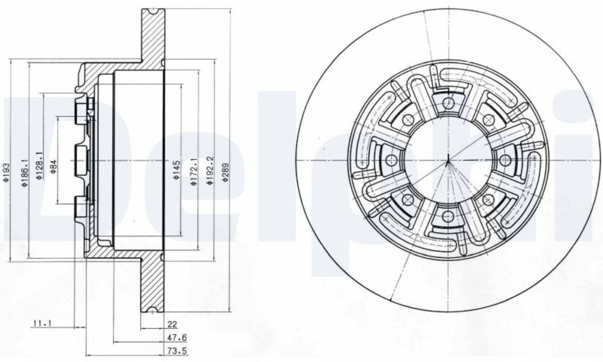 Delphi Dischi freno BG4171, 2 Pezzo