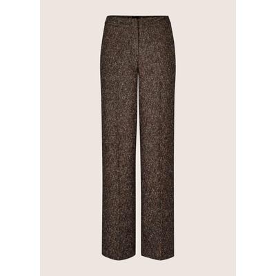 Stoffhose MADELEINE "Hose Weite Tweed-Hose mit Bügelfalten", Damen, Gr. 44, Normalgrößen, braun (braun, multicolor), Modern, weit, Hosen Stoffhose