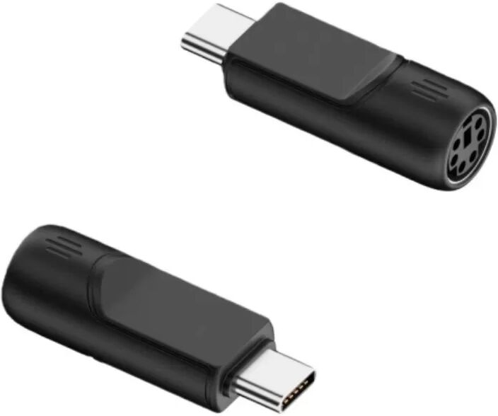 INF PS2 zu Type-C Adapter (2er-Pack) - Type-C Stecker zu PS2 Buchse Konverter für PS2 Tastaturen und Mäuse, ABS Schwarz