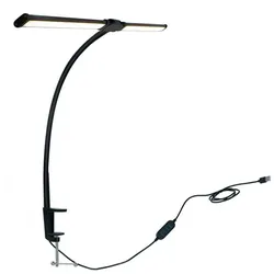 Relaxdays Klemmbare Schreibtischlampe LED 61 cm Schwarz,Silber
